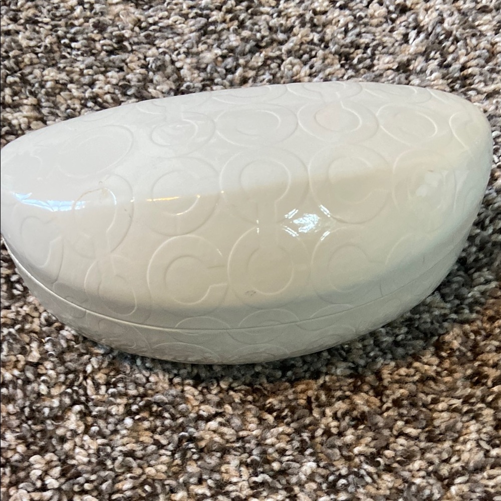Coach Cream Embossed Sunglasses Case